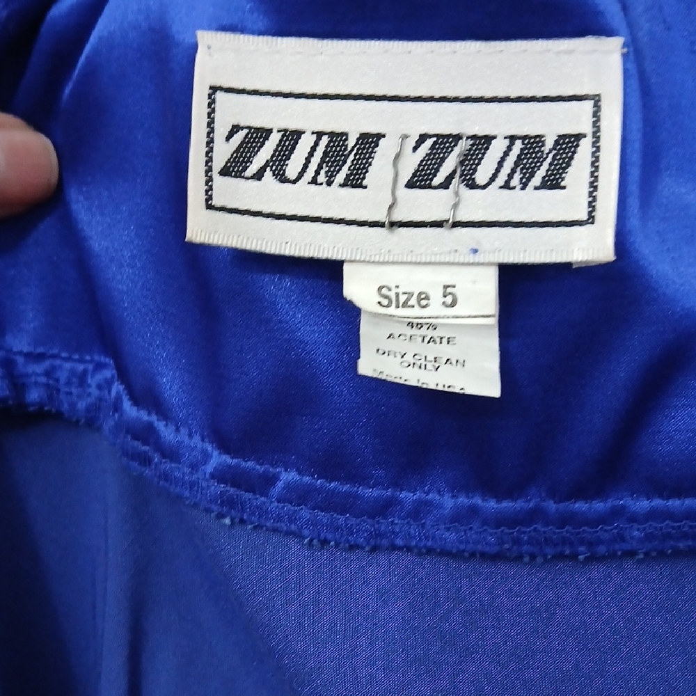 Vintage 1979 Zum Zum by Niki Livas Royal Blue Satin Chemise - Picture 3 of 3